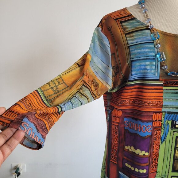 Vintage Jessica Max Women’s Art Deco Shirt (Size: Large) - Picture 6 of 14